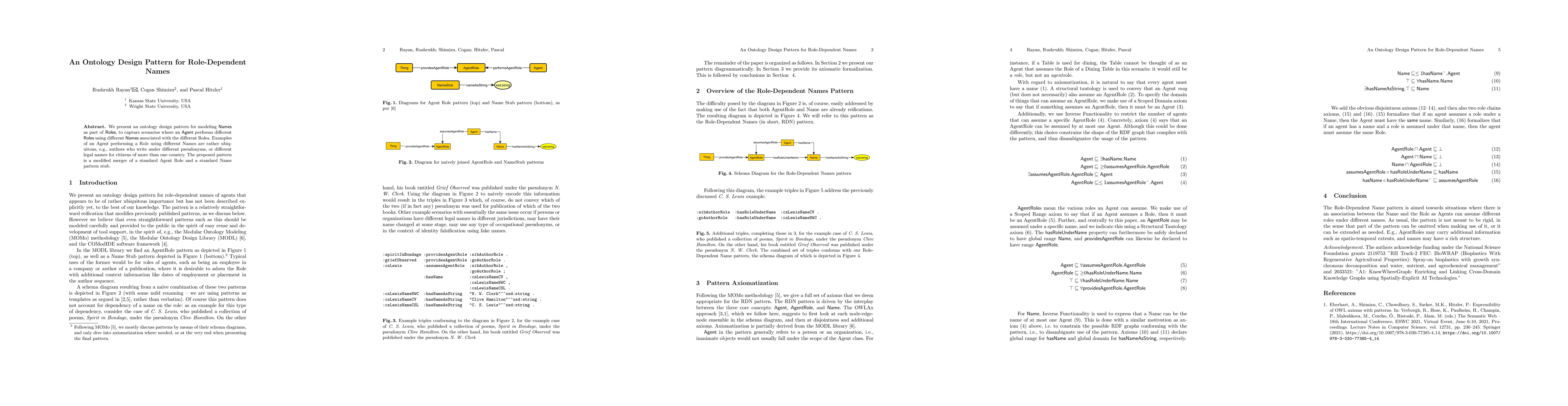 Thumbnail for An Ontology Design Pattern for Role-Dependent Names