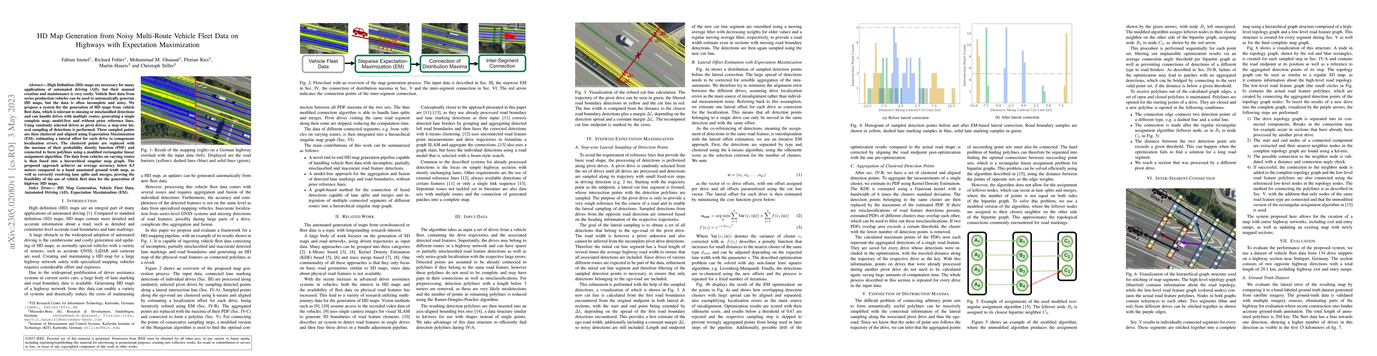 Thumbnail for HD Map Generation from Noisy Multi-Route Vehicle Fleet Data on Highways
  with Expectation Maximization