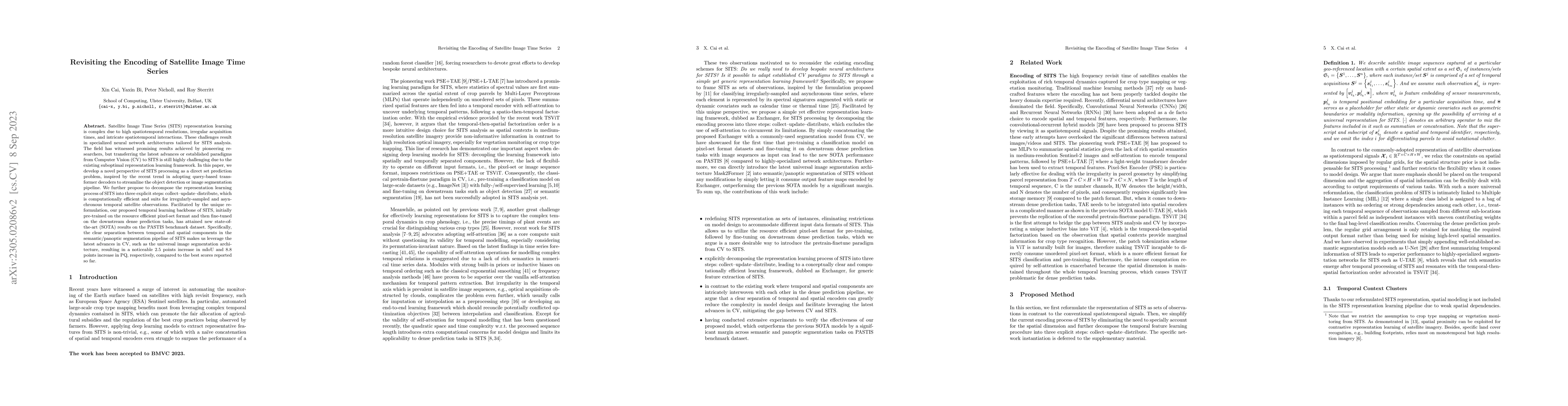 Thumbnail for Revisiting the Encoding of Satellite Image Time Series