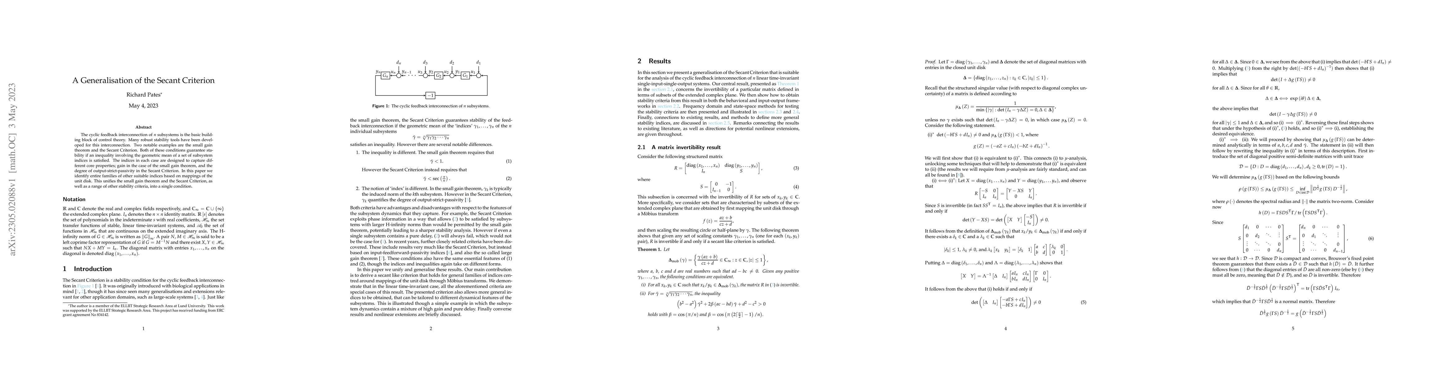 Thumbnail for A Generalisation of the Secant Criterion