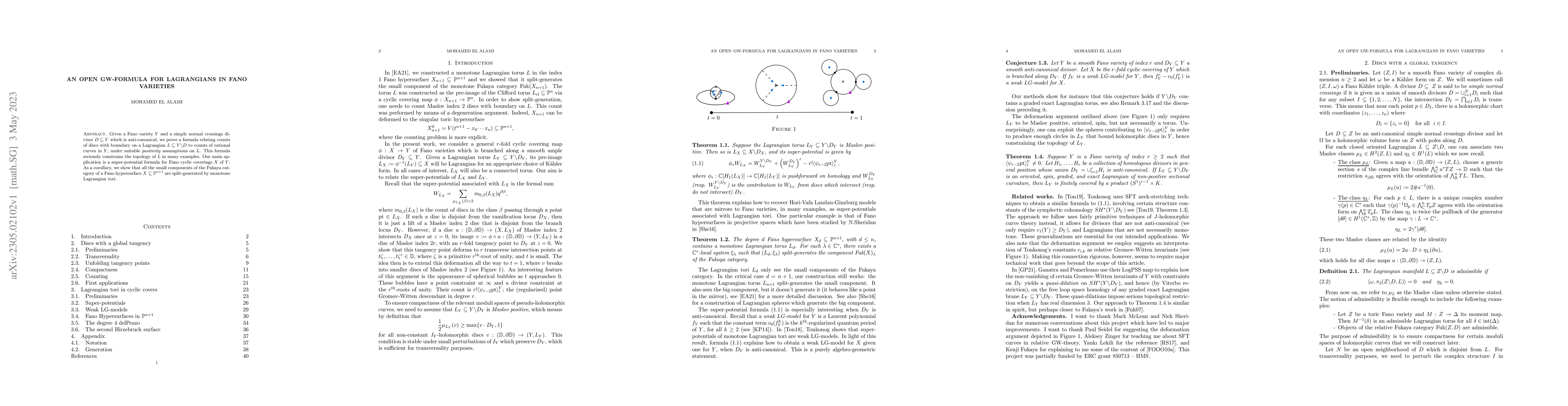 Thumbnail for An open GW-formula for Lagrangians in Fano varieties