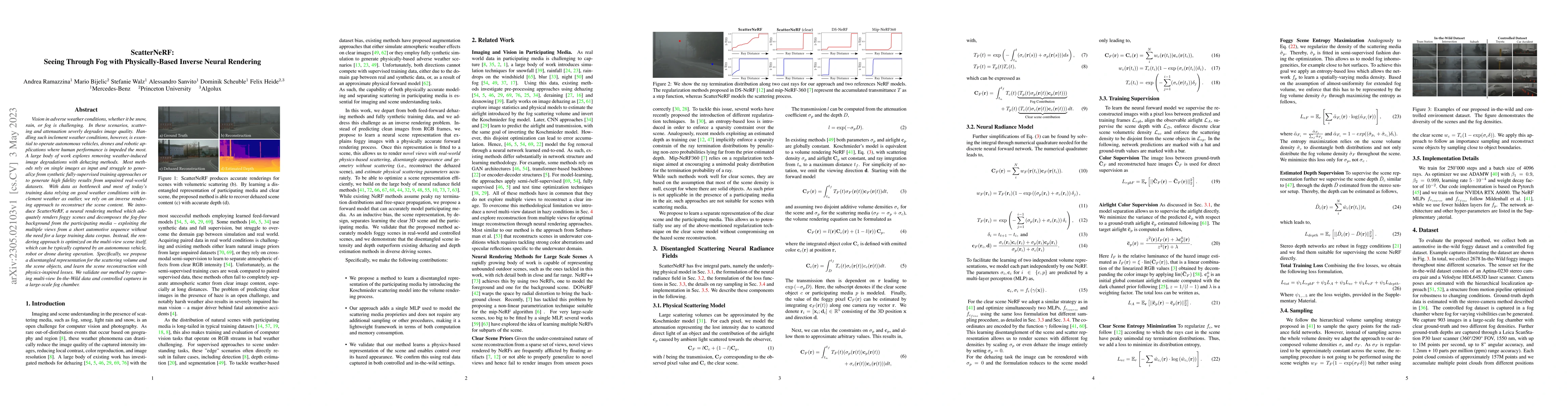 Thumbnail for ScatterNeRF: Seeing Through Fog with Physically-Based Inverse Neural
  Rendering