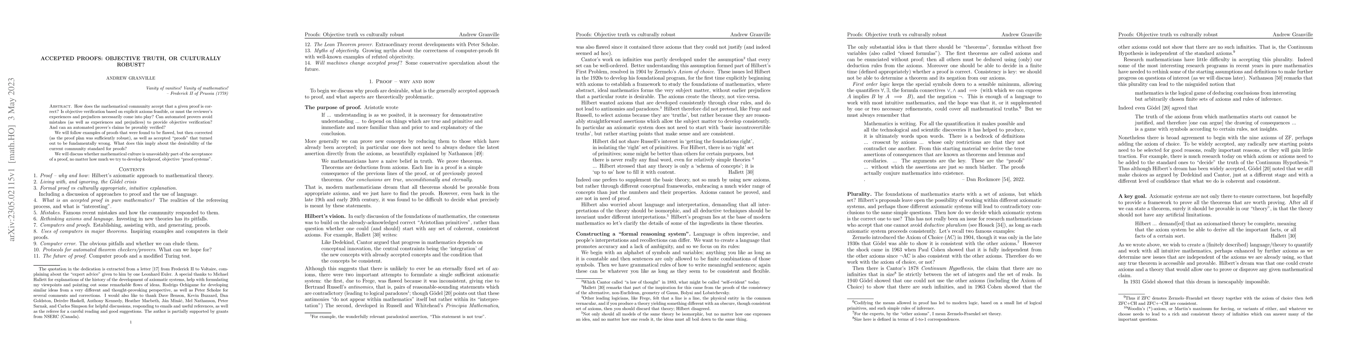 Thumbnail for Accepted proofs: Objective truth, or culturally robust