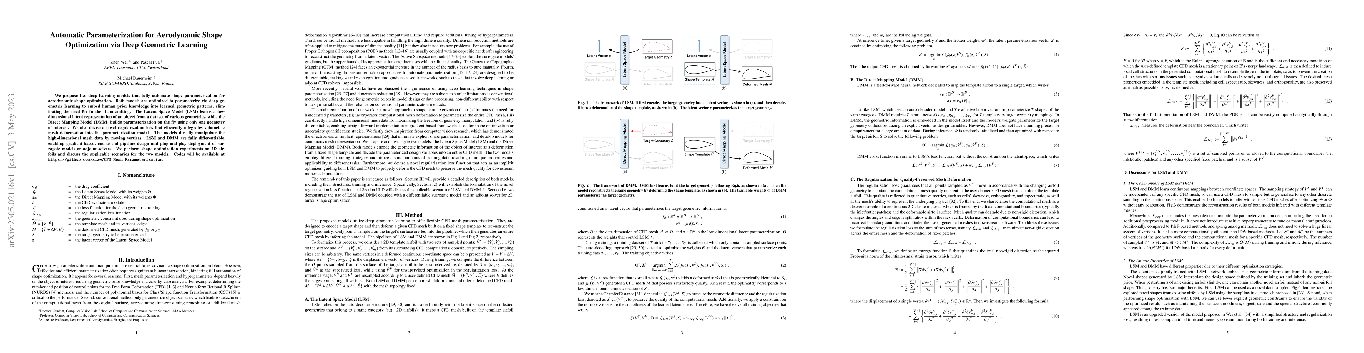 Thumbnail for Automatic Parameterization for Aerodynamic Shape Optimization via Deep
  Geometric Learning