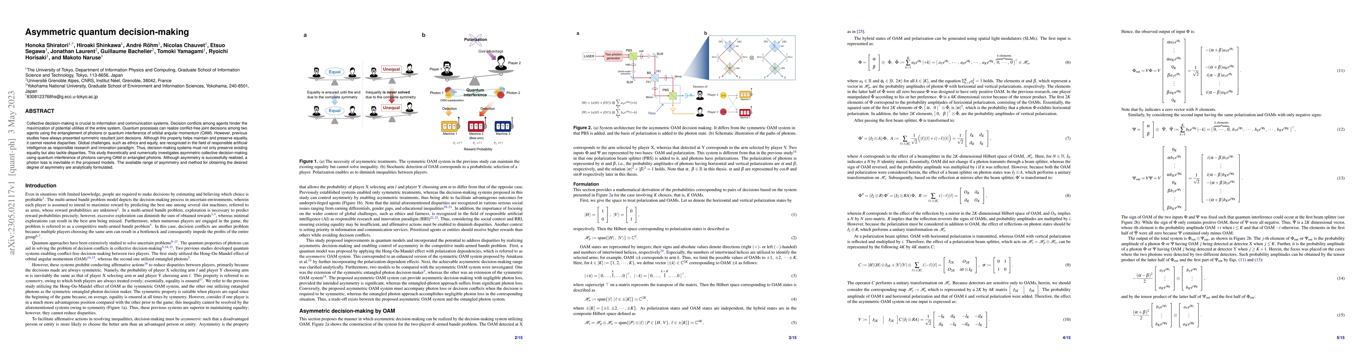 Thumbnail for Asymmetric quantum decision-making