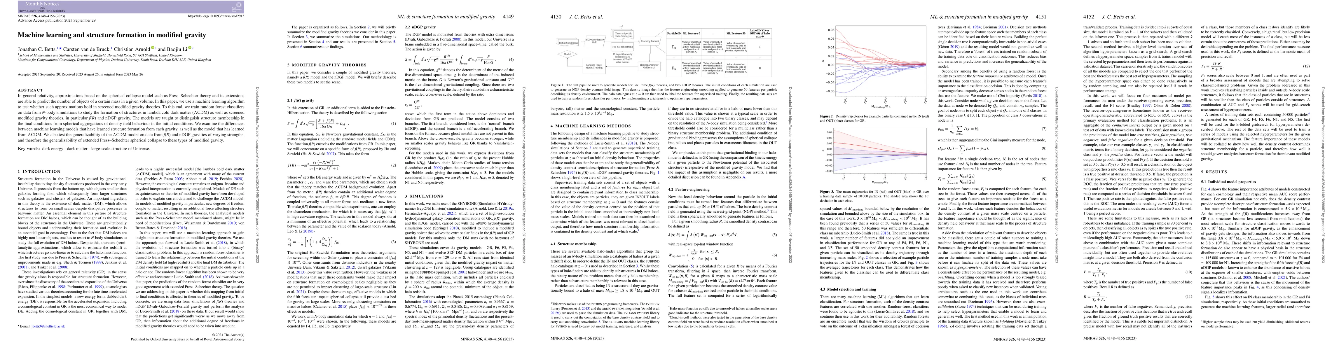 Thumbnail for Machine Learning and Structure Formation in Modified Gravity