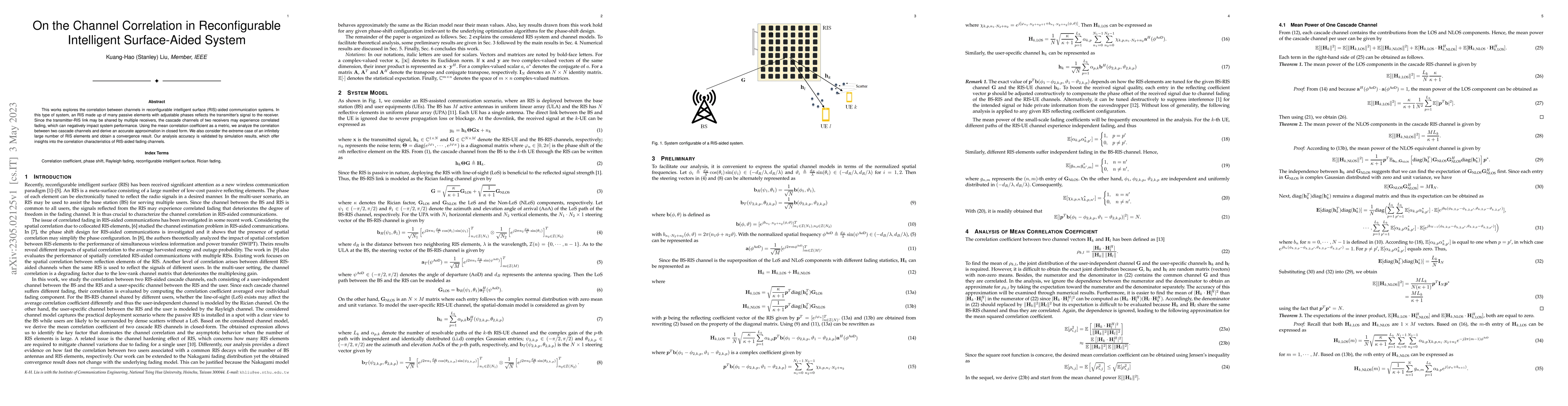 Thumbnail for On the Channel Correlation in Reconfigurable Intelligent Surface-Aided
  System
