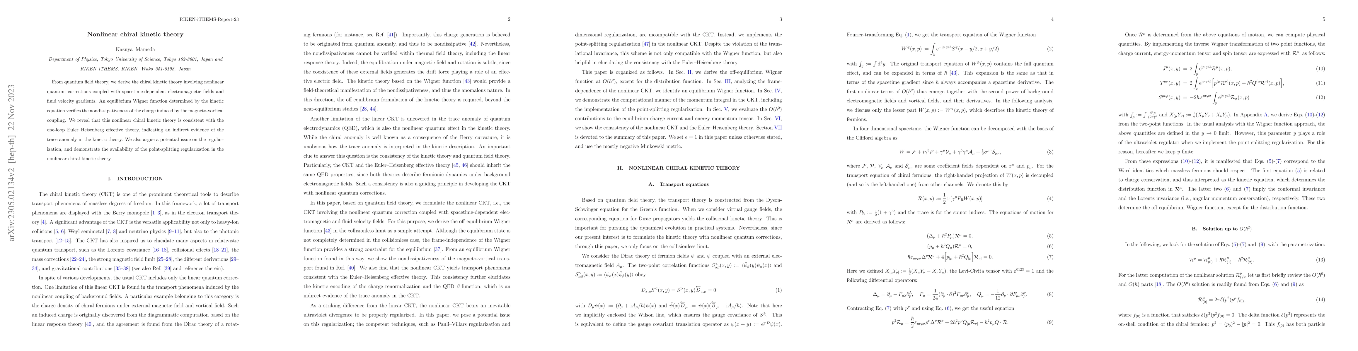 Thumbnail for Nonlinear chiral kinetic theory
