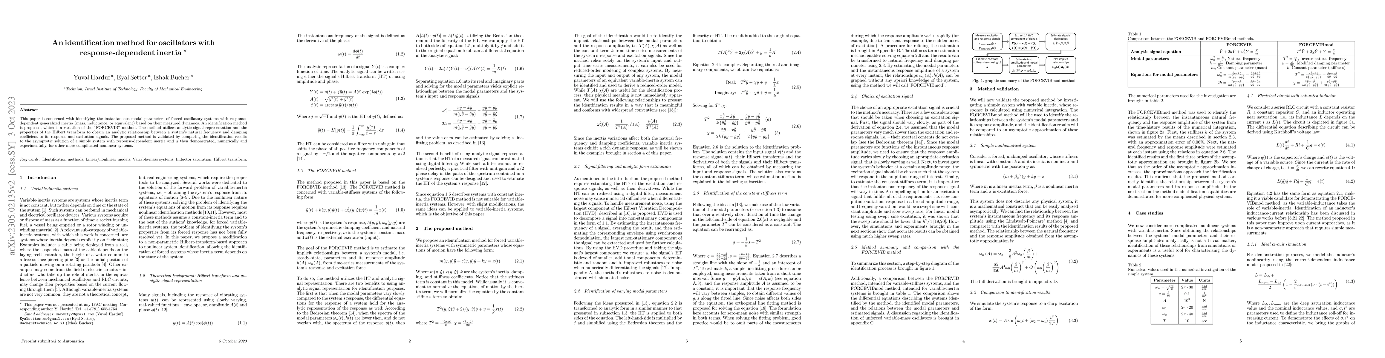 Thumbnail for An identification method for oscillators with response-dependent inertia