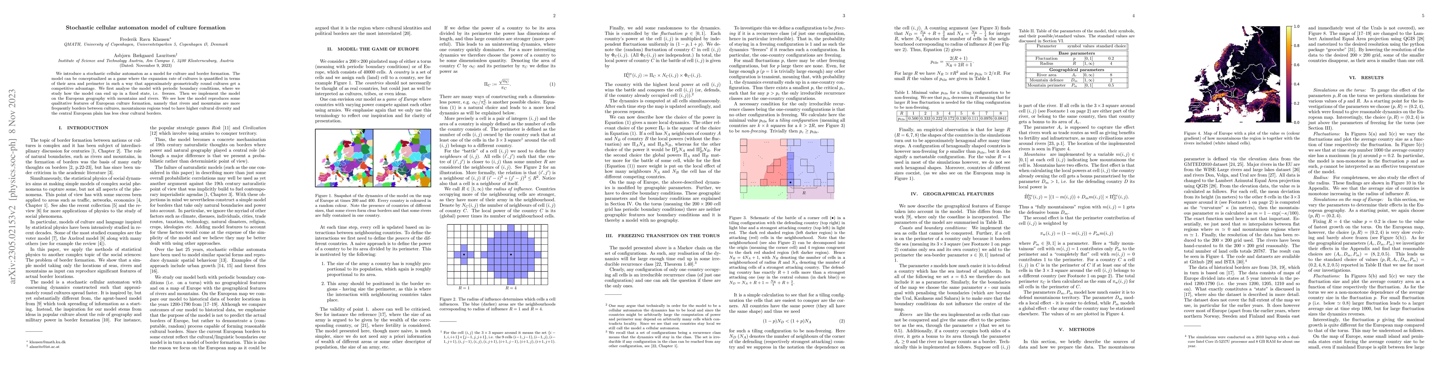 Thumbnail for Stochastic cellular automaton model of culture formation