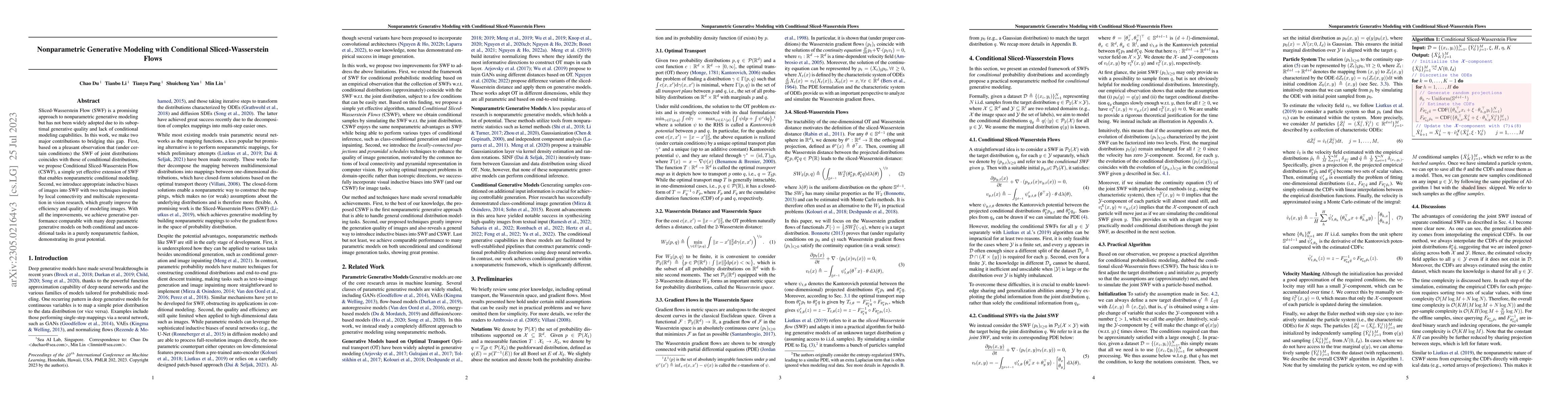 Thumbnail for Nonparametric Generative Modeling with Conditional Sliced-Wasserstein
  Flows