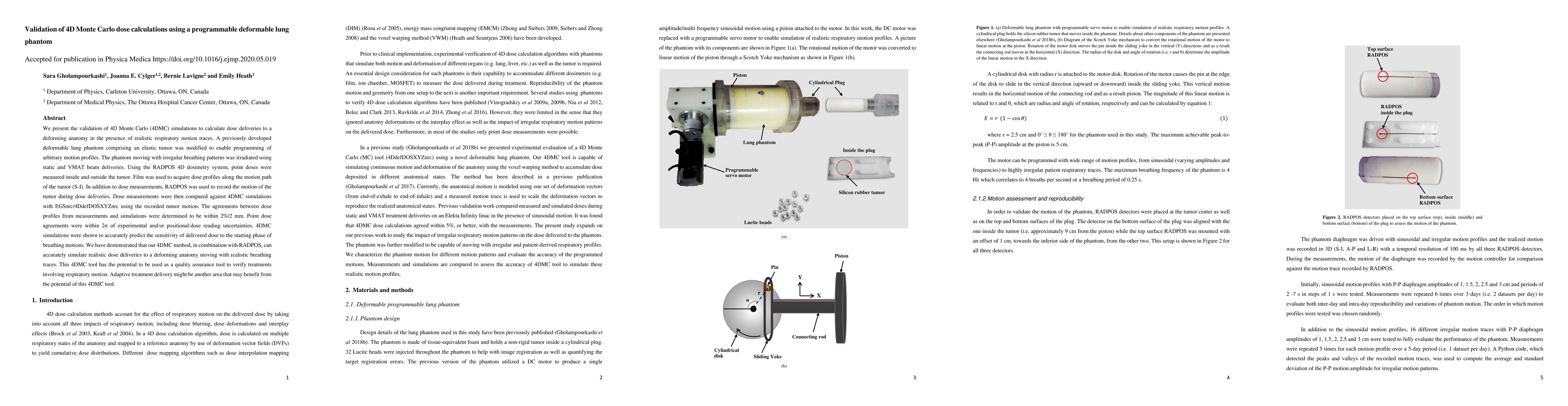 Thumbnail for Validation of 4D Monte Carlo dose calculations using a programmable
  deformable lung phantom