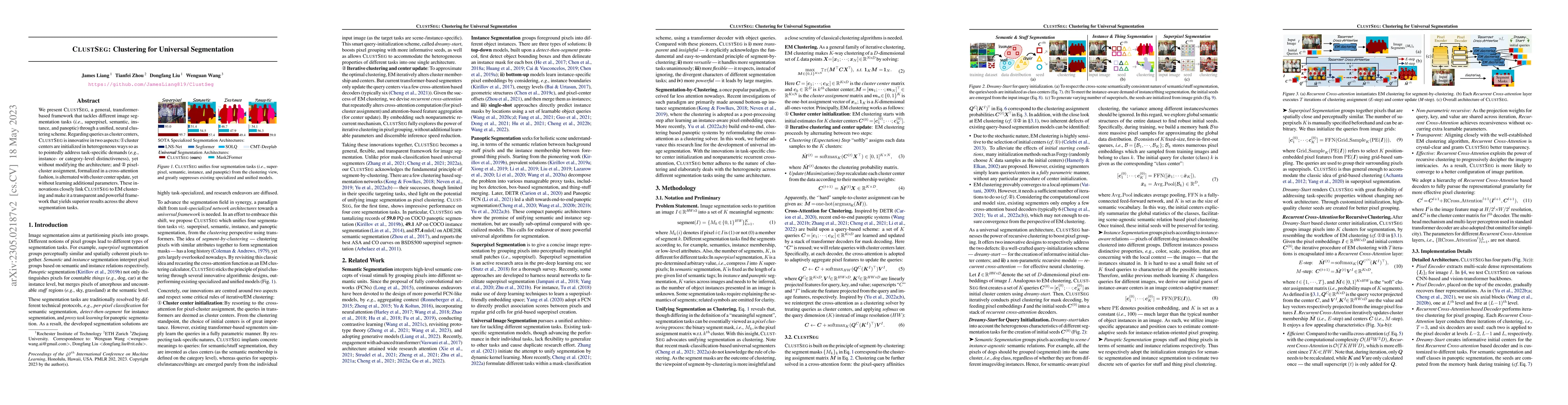 Thumbnail for CLUSTSEG: Clustering for Universal Segmentation