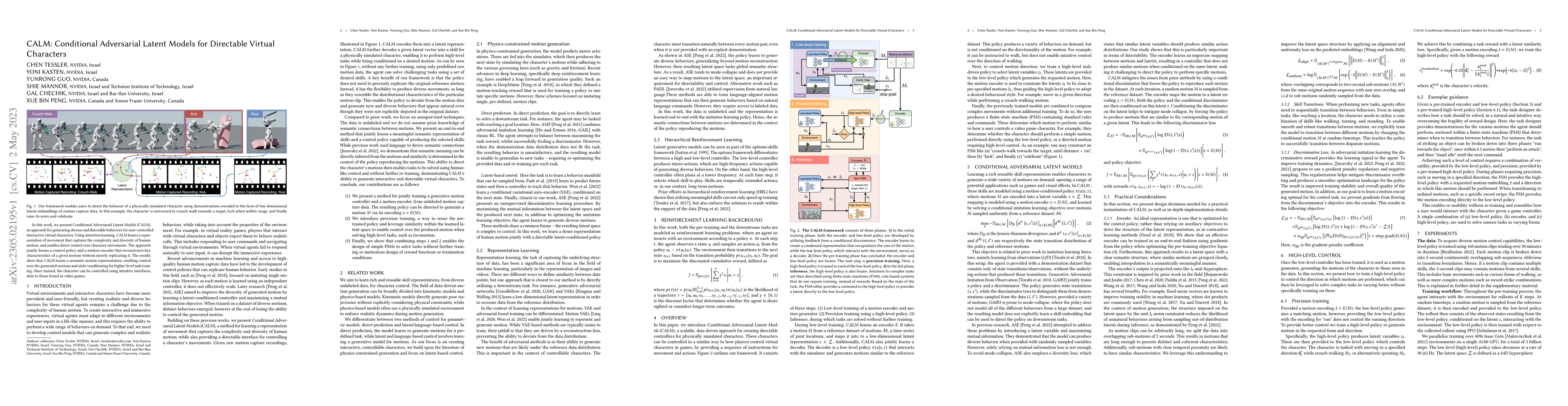 Thumbnail for CALM: Conditional Adversarial Latent Models for Directable Virtual
  Characters