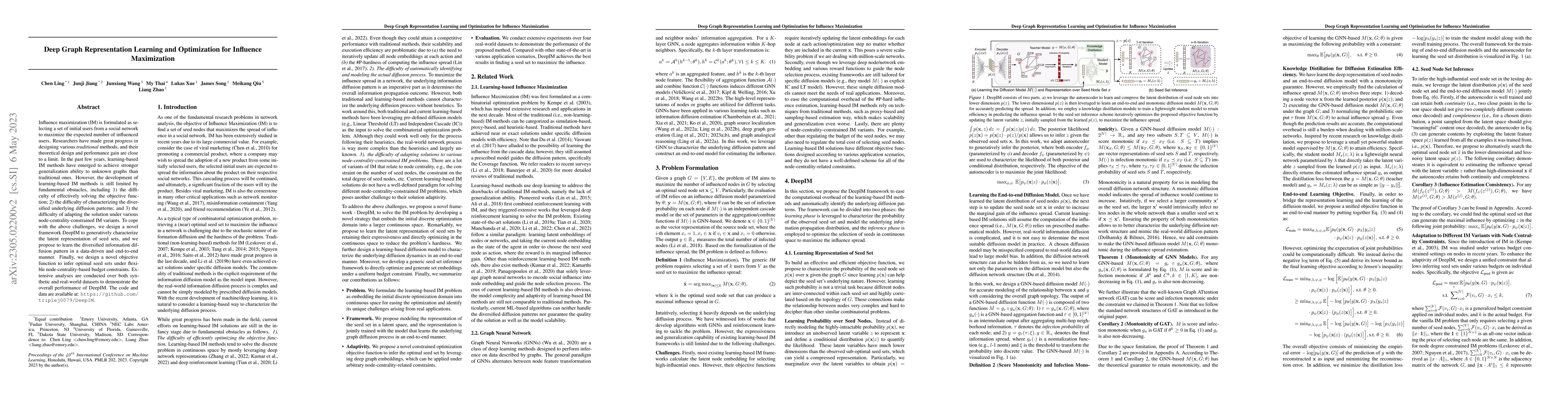 Thumbnail for Deep Graph Representation Learning and Optimization for Influence
  Maximization
