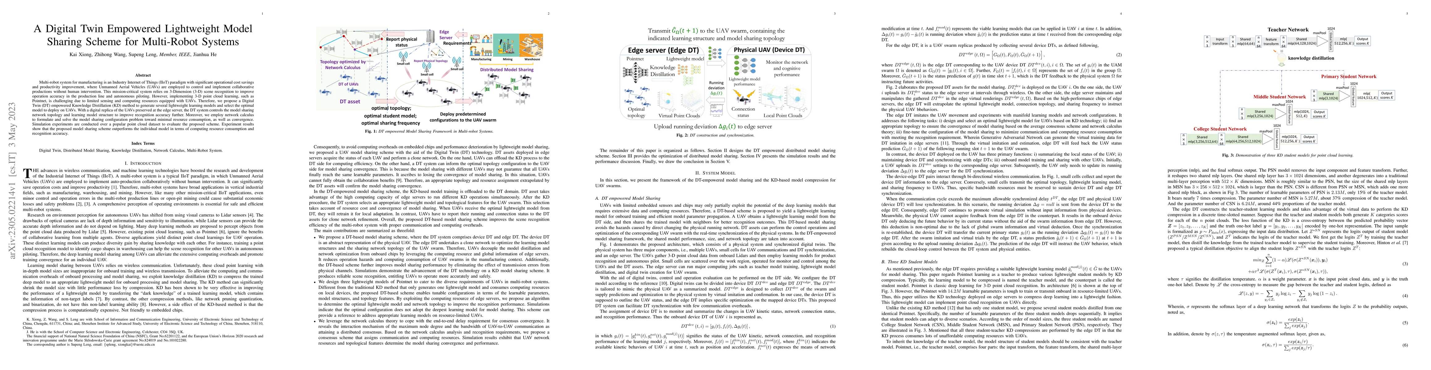 Thumbnail for A Digital Twin Empowered Lightweight Model Sharing Scheme for
  Multi-Robot Systems