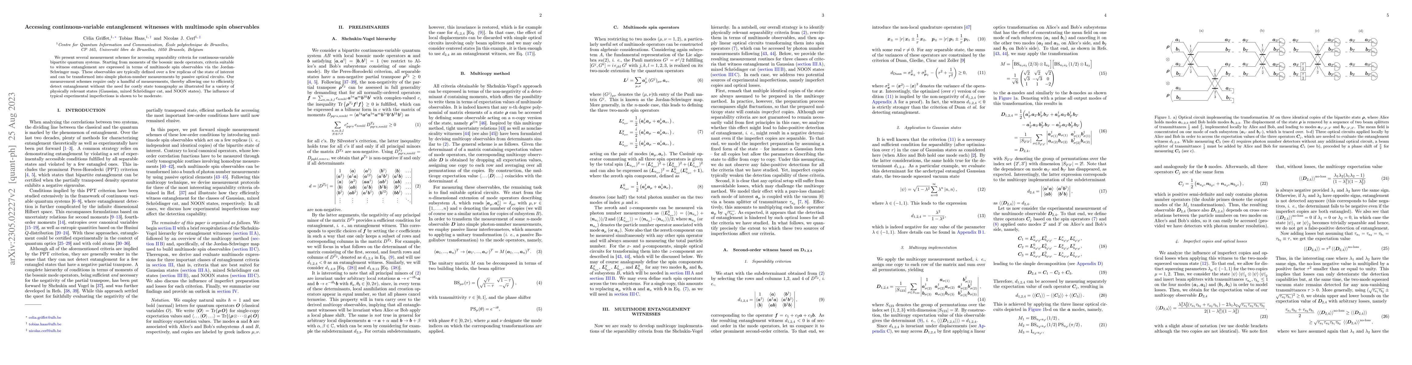 Thumbnail for Accessing continuous-variable entanglement witnesses with multimode spin
  observables