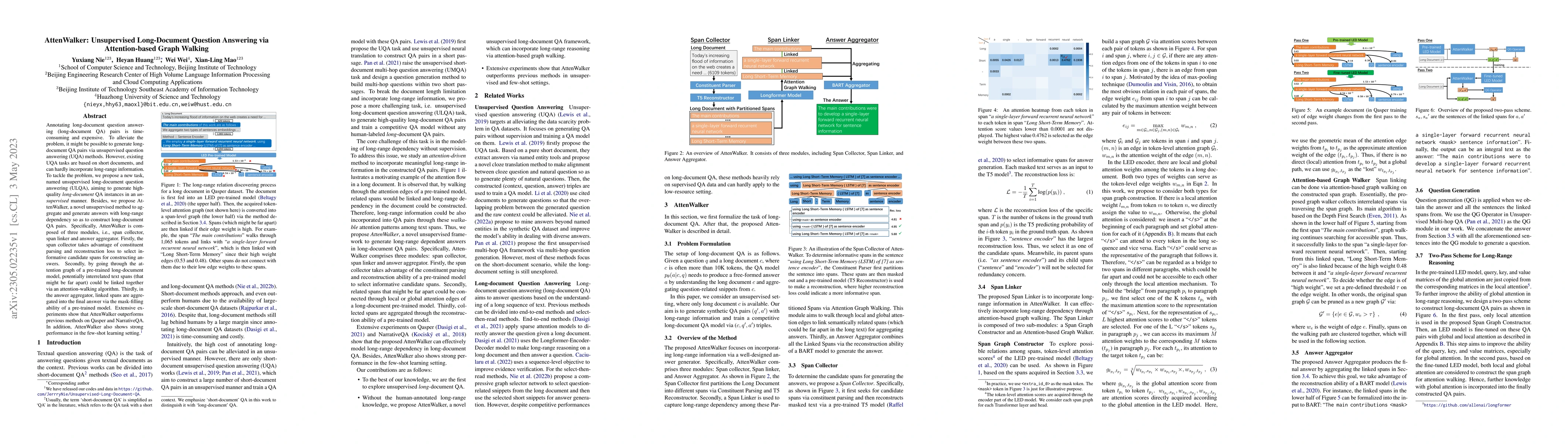 Thumbnail for AttenWalker: Unsupervised Long-Document Question Answering via
  Attention-based Graph Walking