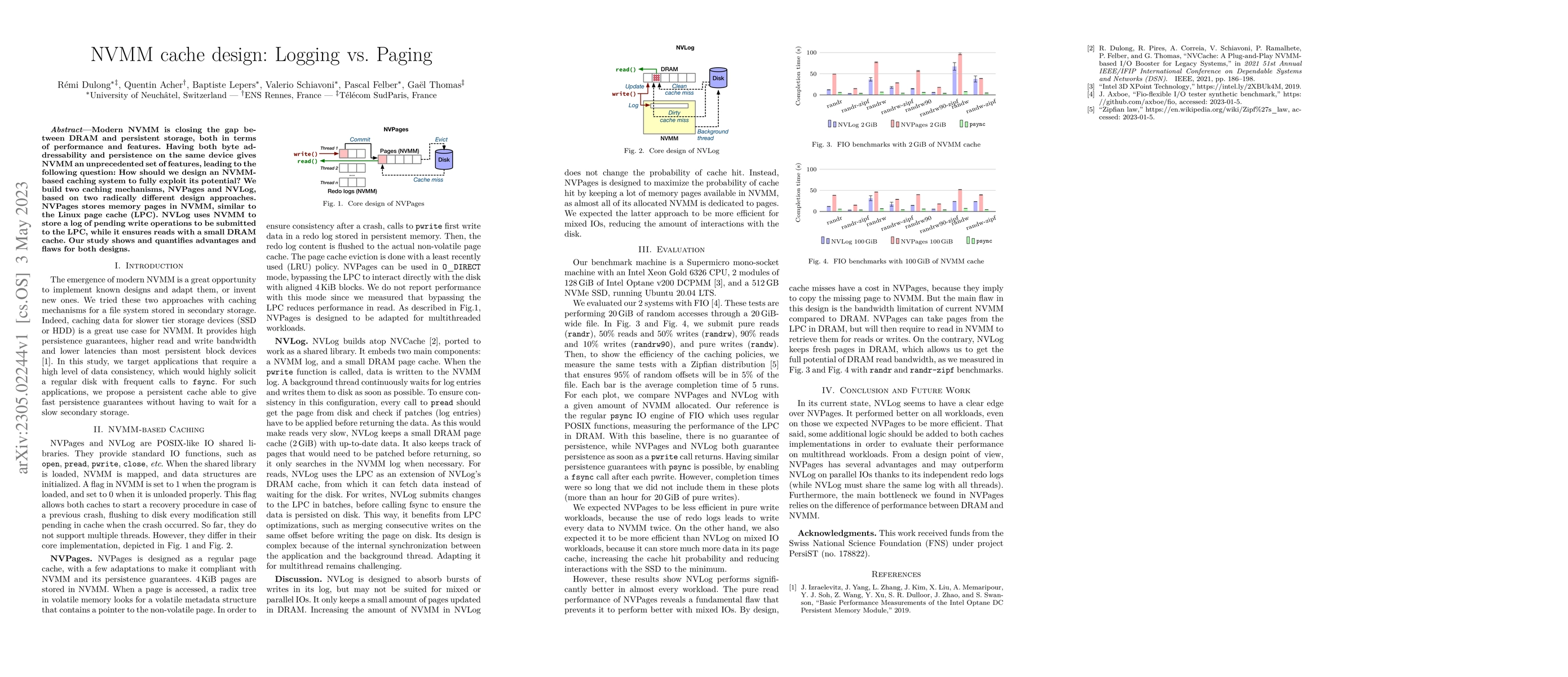 Thumbnail for NVMM cache design: Logging vs. Paging