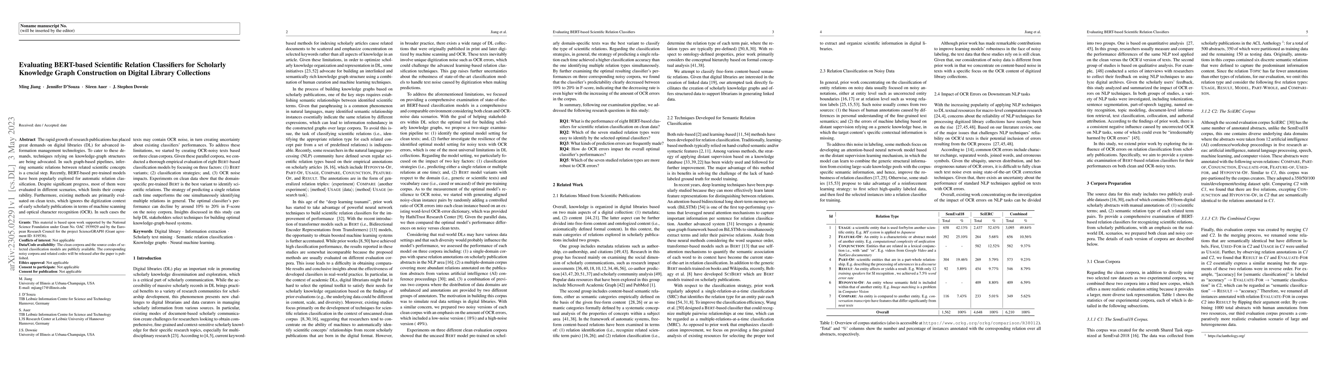 Thumbnail for Evaluating BERT-based Scientific Relation Classifiers for Scholarly
  Knowledge Graph Construction on Digital Library Collections