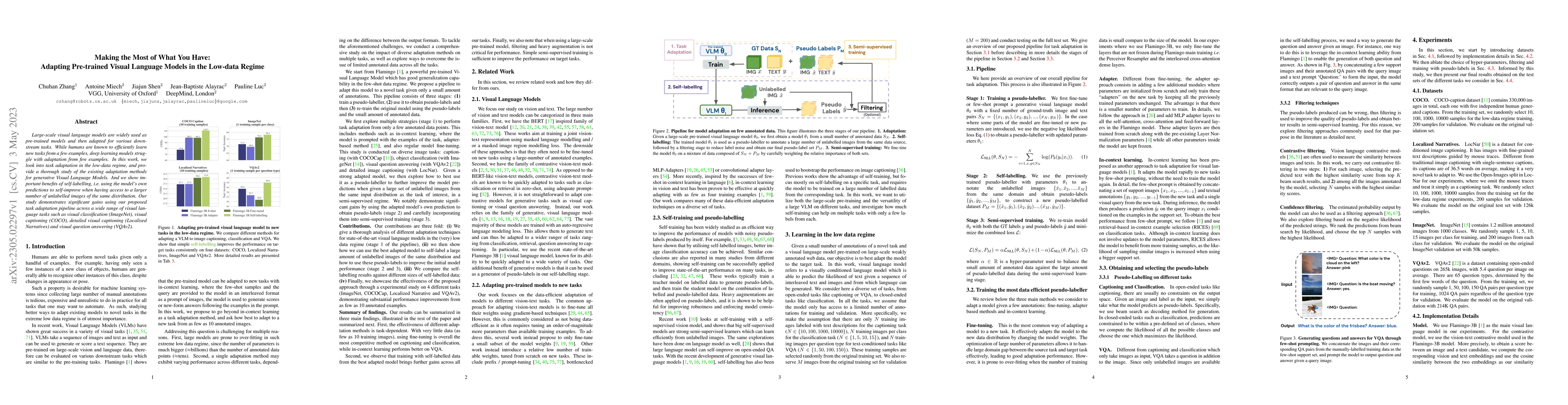 Thumbnail for Making the Most of What You Have: Adapting Pre-trained Visual Language
  Models in the Low-data Regime