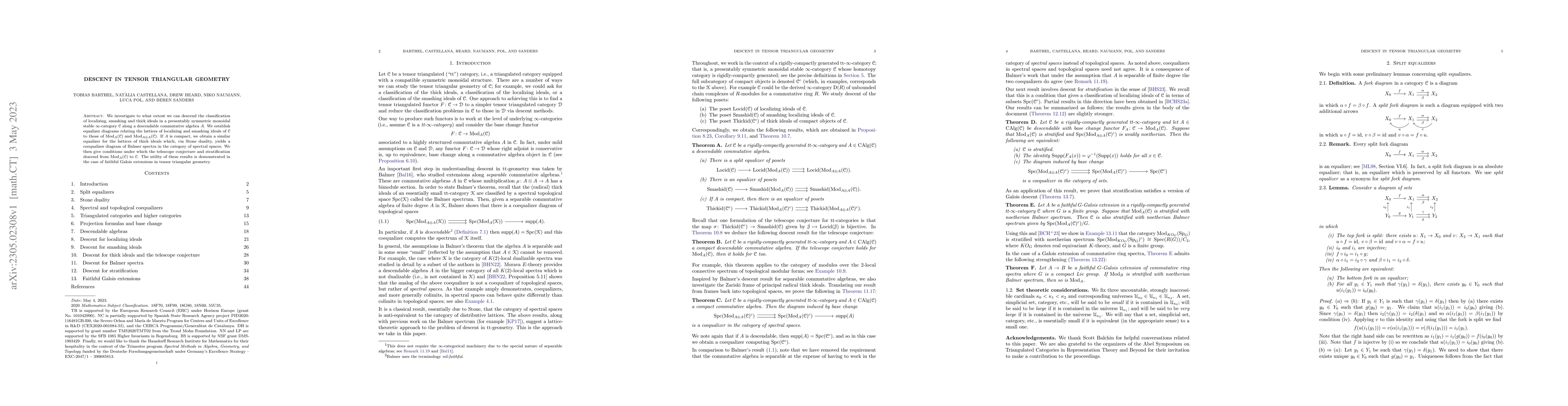Thumbnail for Descent in tensor triangular geometry