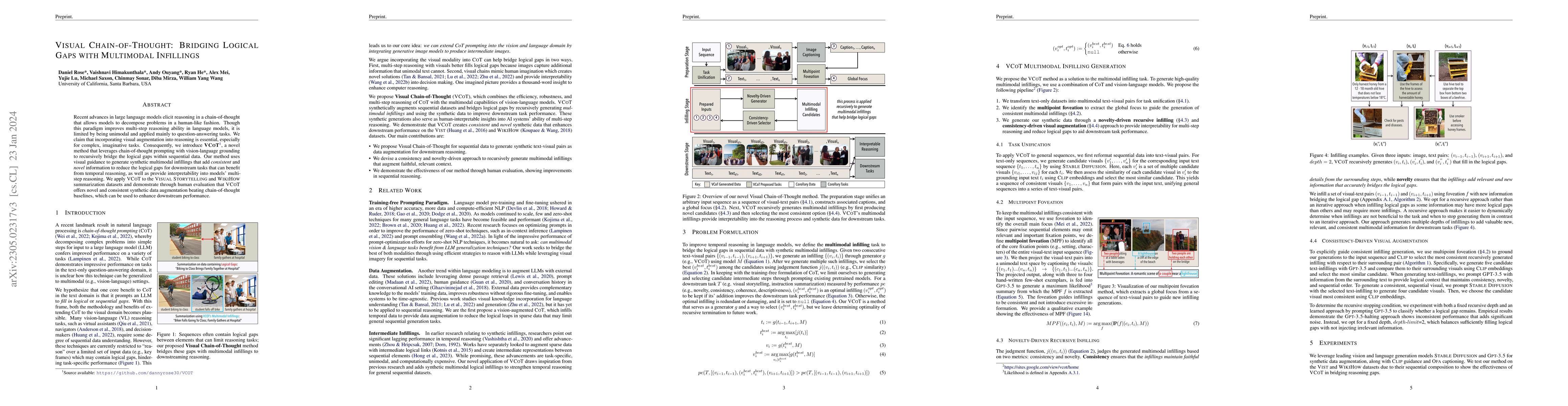 Thumbnail for Visual Chain of Thought: Bridging Logical Gaps with Multimodal
  Infillings