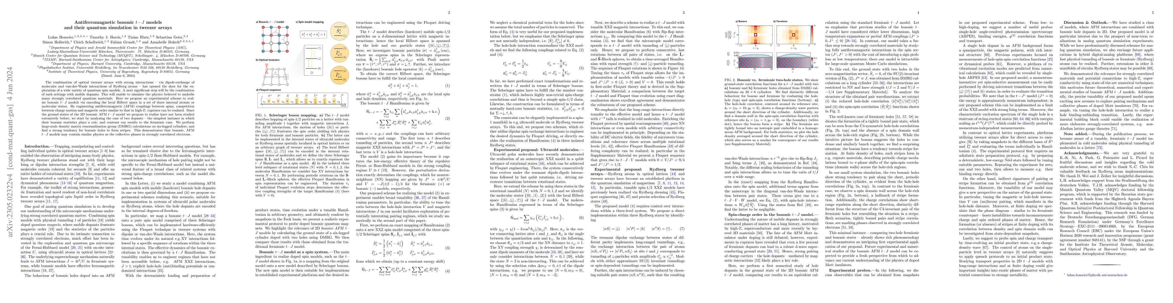 Thumbnail for Antiferromagnetic bosonic $t$-$J$ models and their quantum simulation in
  tweezer arrays
