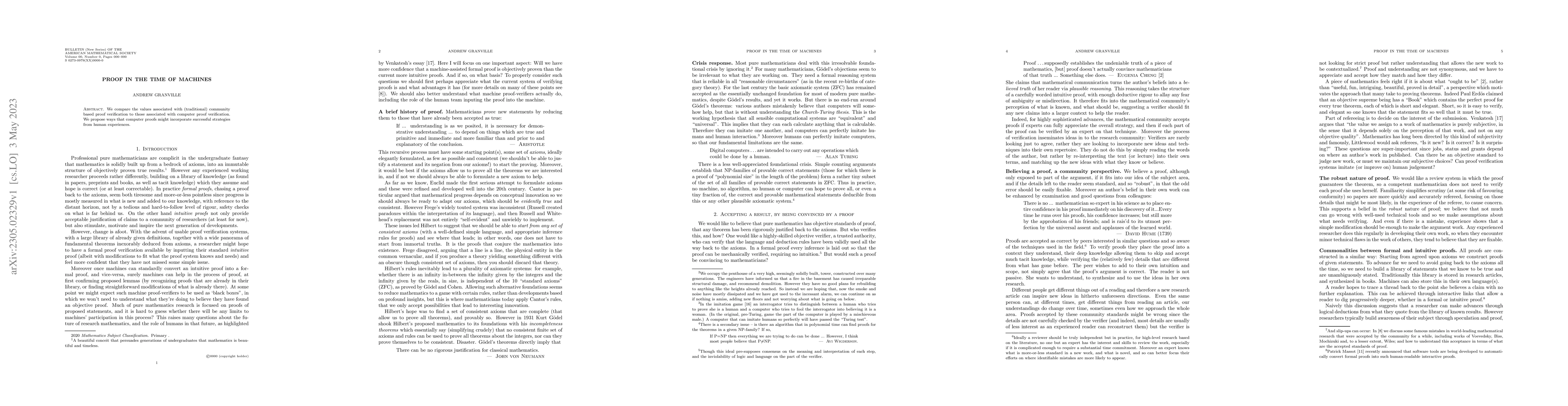 Thumbnail for Proof in the time of machines
