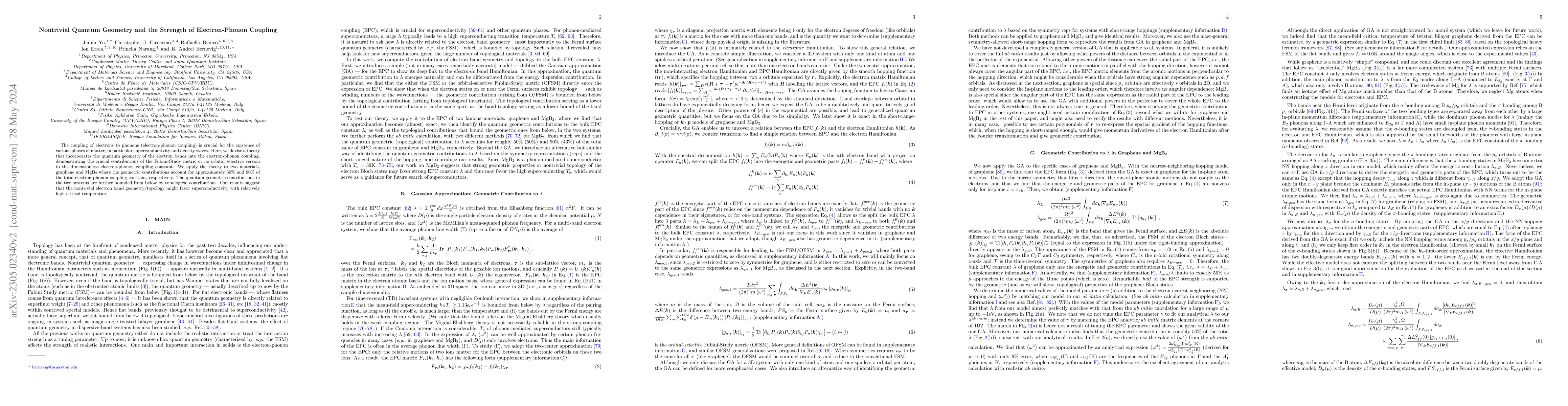 Thumbnail for Nontrivial Quantum Geometry and the Strength of Electron-Phonon Coupling