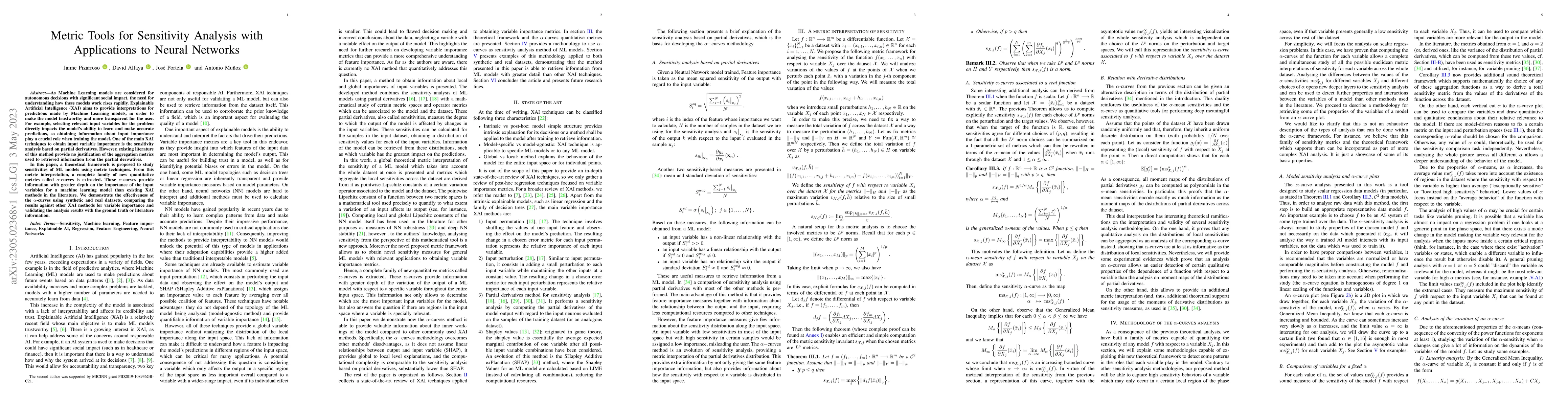 Thumbnail for Metric Tools for Sensitivity Analysis with Applications to Neural
  Networks