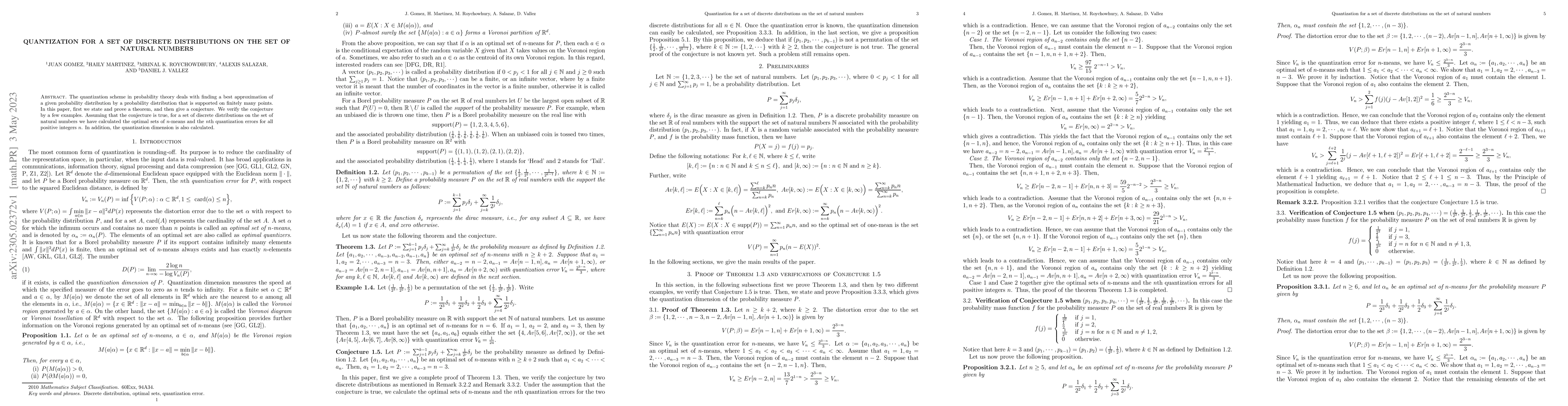 Thumbnail for Quantization for a set of discrete distributions on the set of natural
  numbers