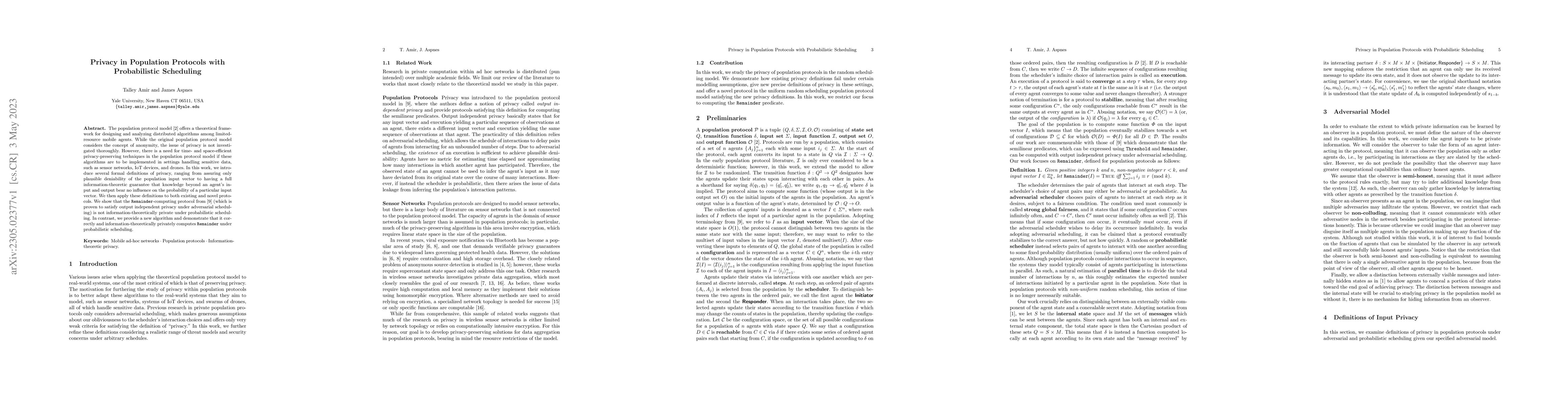 Thumbnail for Privacy in Population Protocols with Probabilistic Scheduling
