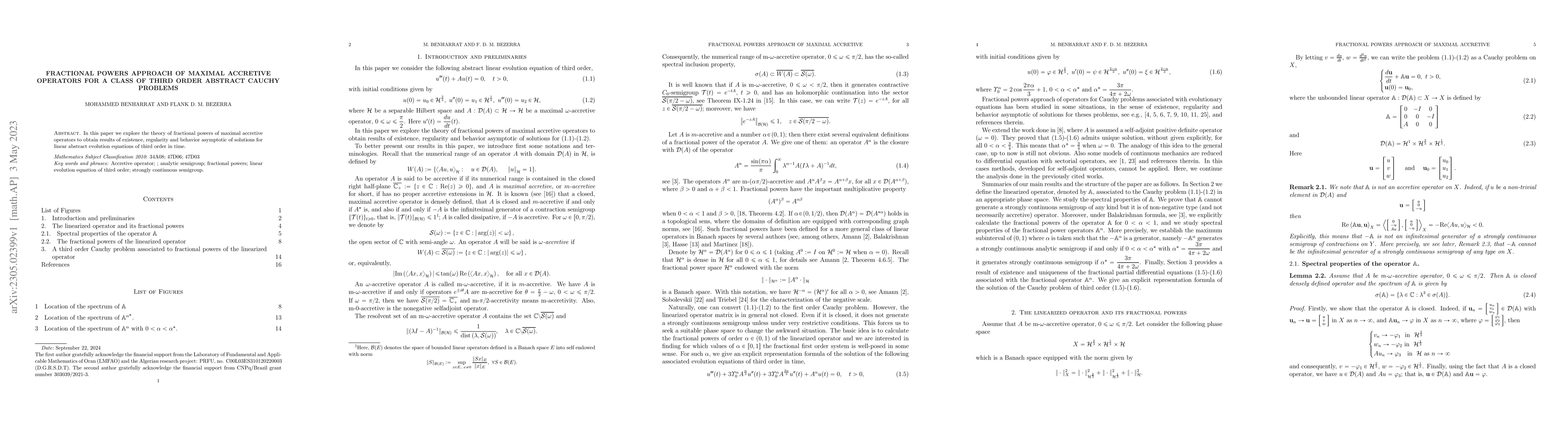 Thumbnail for Fractional powers approach of maximal accretive operators for a class of
  third order abstract Cauchy problems