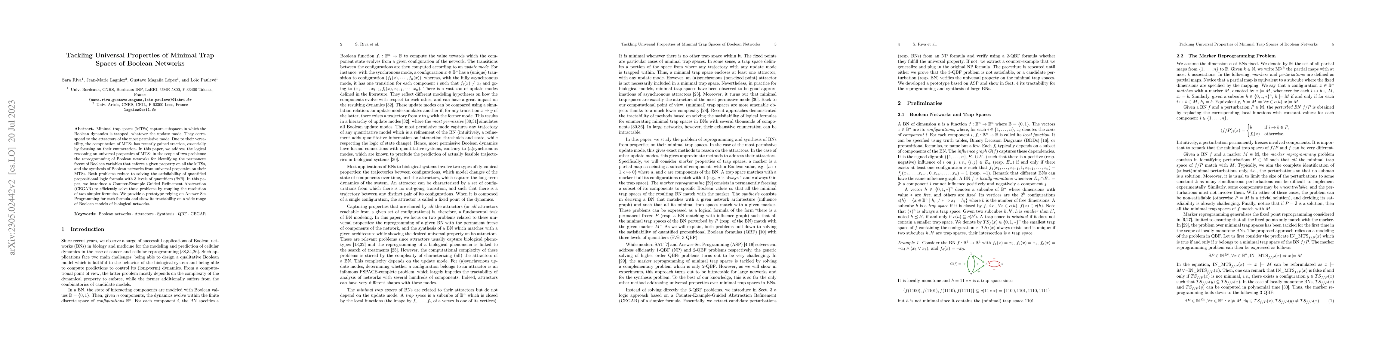 Thumbnail for Tackling Universal Properties of Minimal Trap Spaces of Boolean Networks