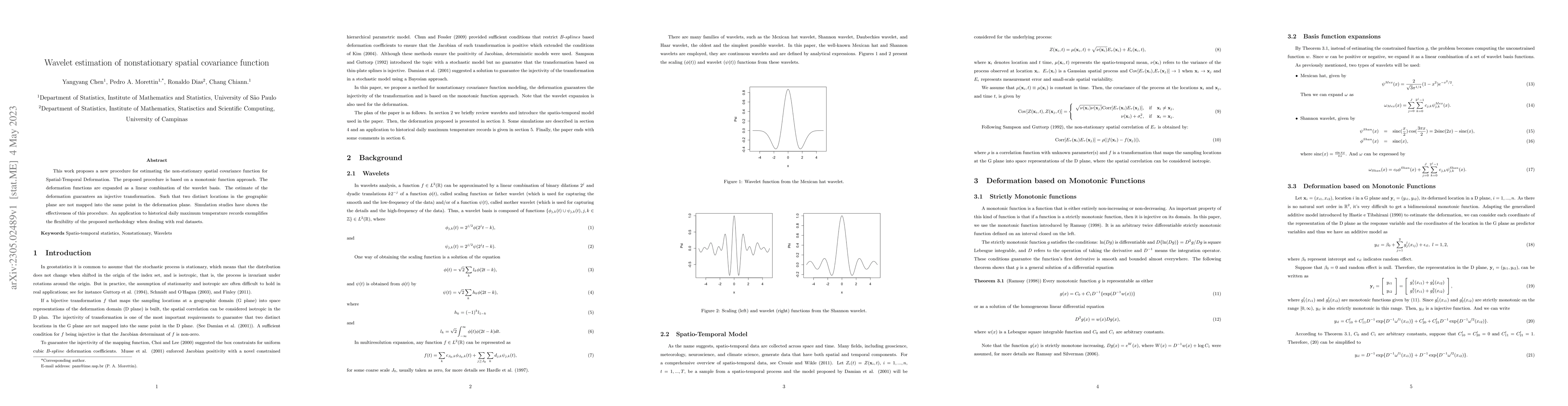Thumbnail for Wavelet estimation of nonstationary spatial covariance function