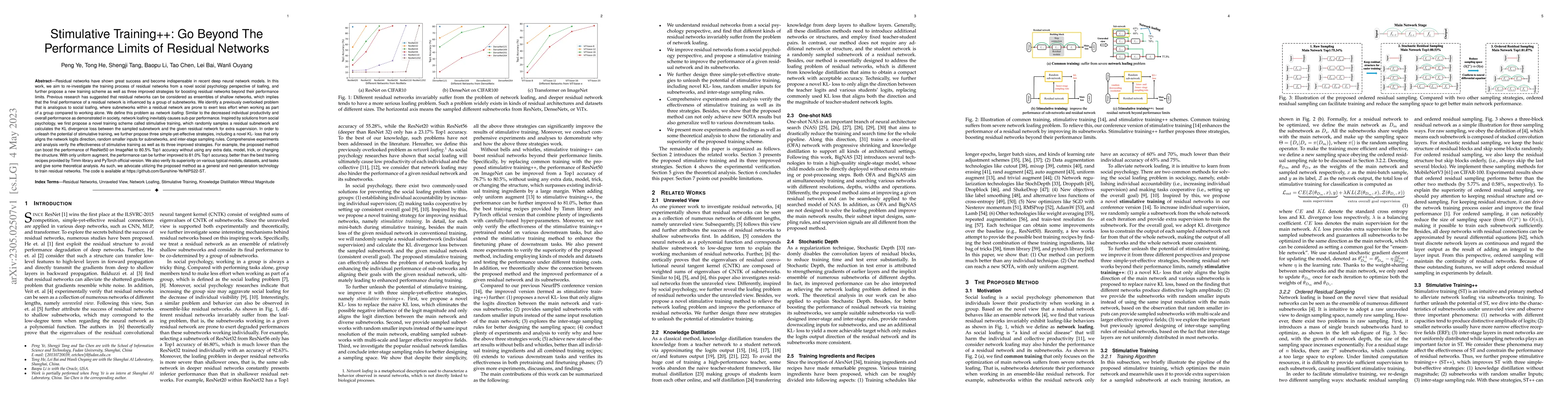 Thumbnail for Stimulative Training++: Go Beyond The Performance Limits of Residual
  Networks