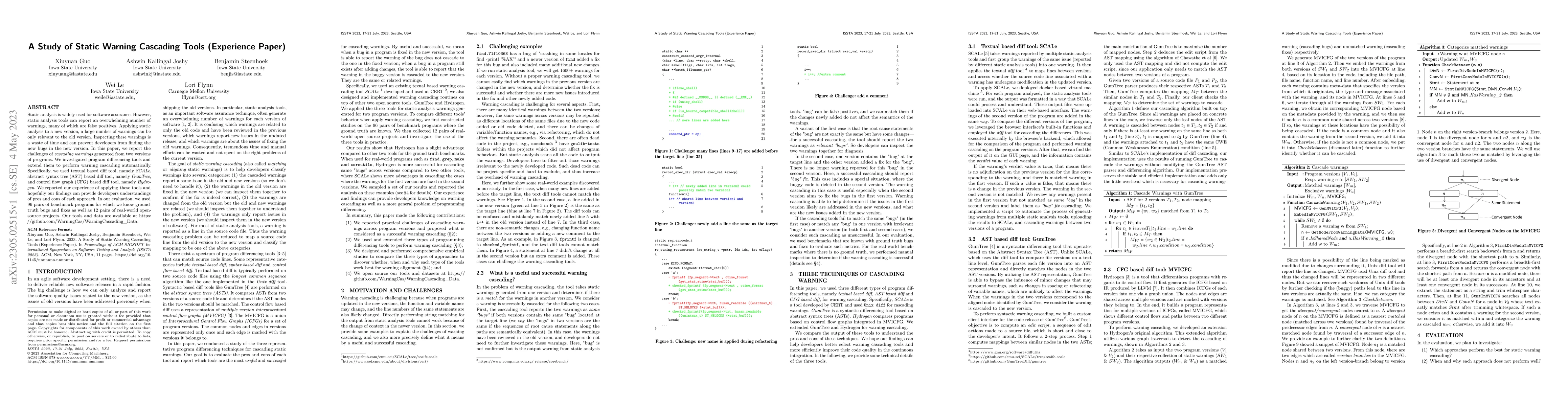 Thumbnail for A Study of Static Warning Cascading Tools (Experience Paper)