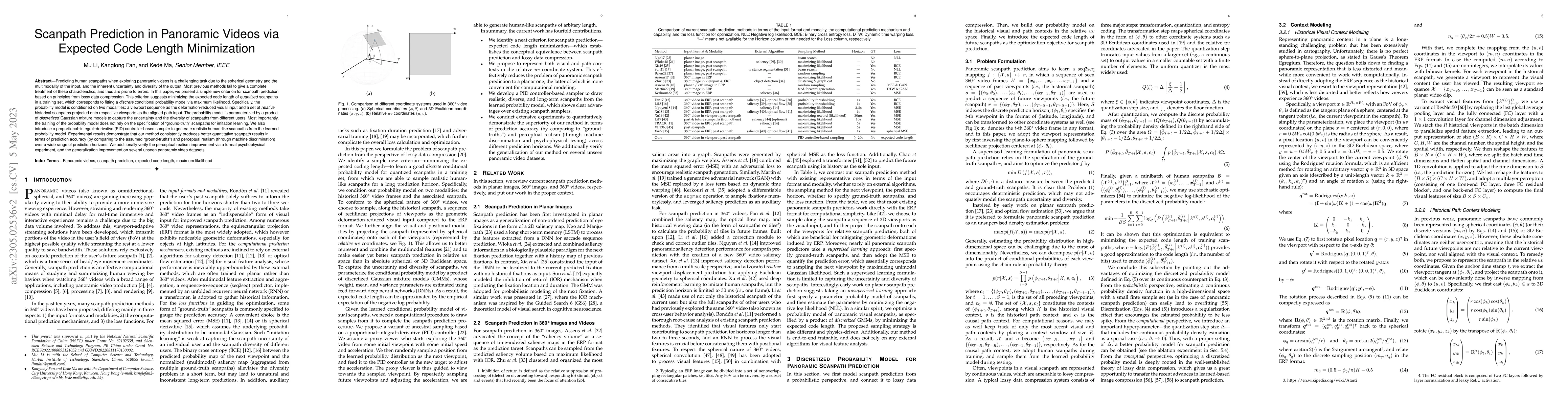 Thumbnail for Scanpath Prediction in Panoramic Videos via Expected Code Length
  Minimization