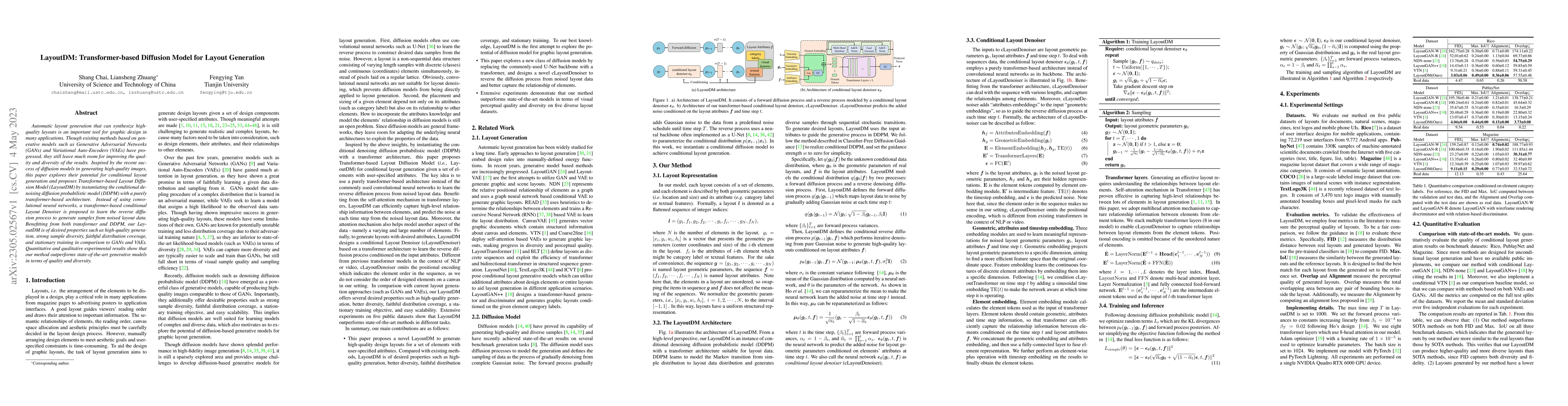 Thumbnail for LayoutDM: Transformer-based Diffusion Model for Layout Generation