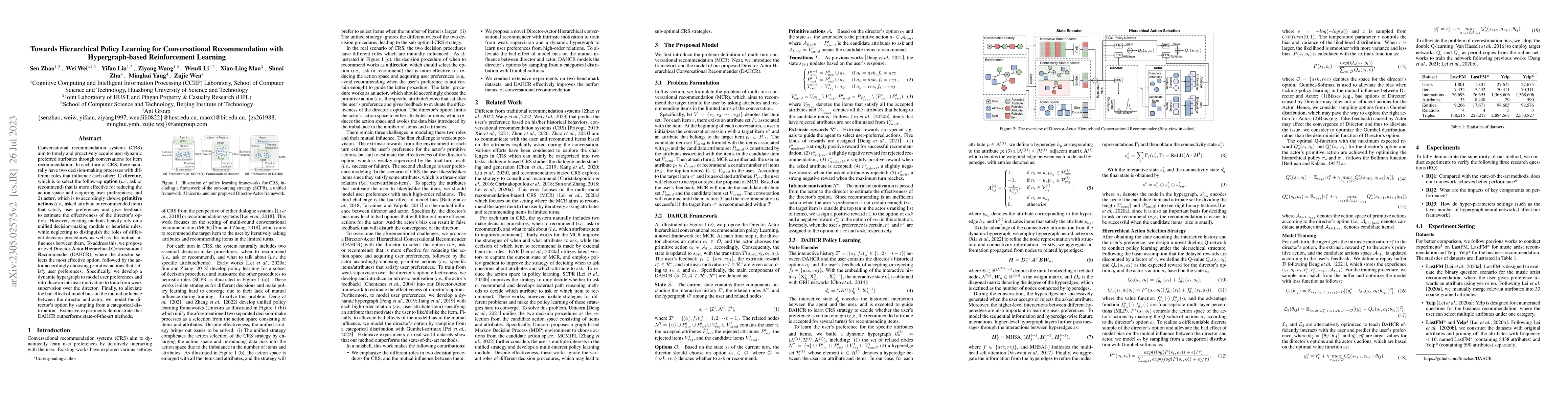 Thumbnail for Towards Hierarchical Policy Learning for Conversational Recommendation
  with Hypergraph-based Reinforcement Learning