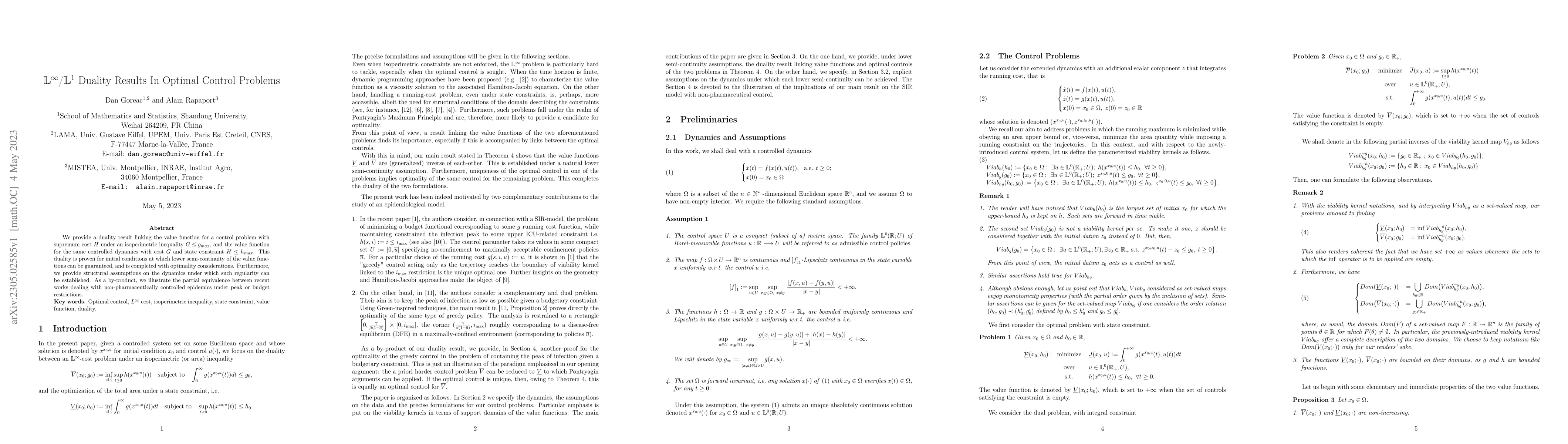 Thumbnail for L$\infty$/L1 Duality Results In Optimal Control Problems