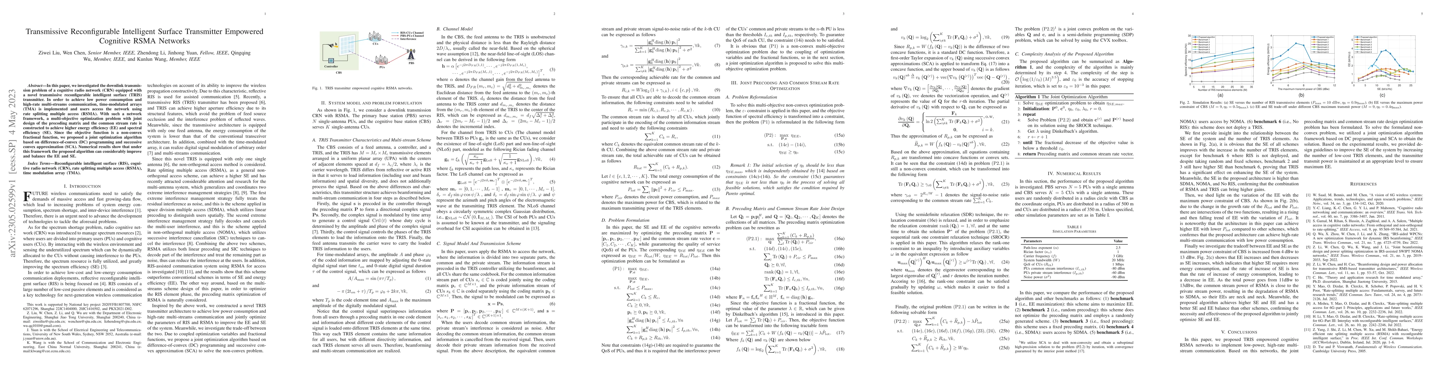 Thumbnail for Transmissive Reconfigurable Intelligent Surface Transmitter Empowered
  Cognitive RSMA Networks