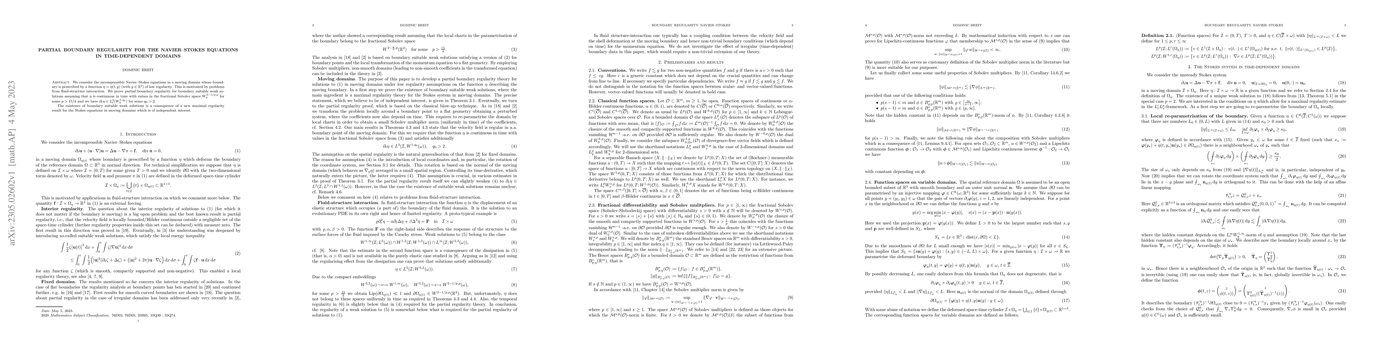 Thumbnail for Partial boundary regularity for the Navier-Stokes equations in
  time-dependent domains