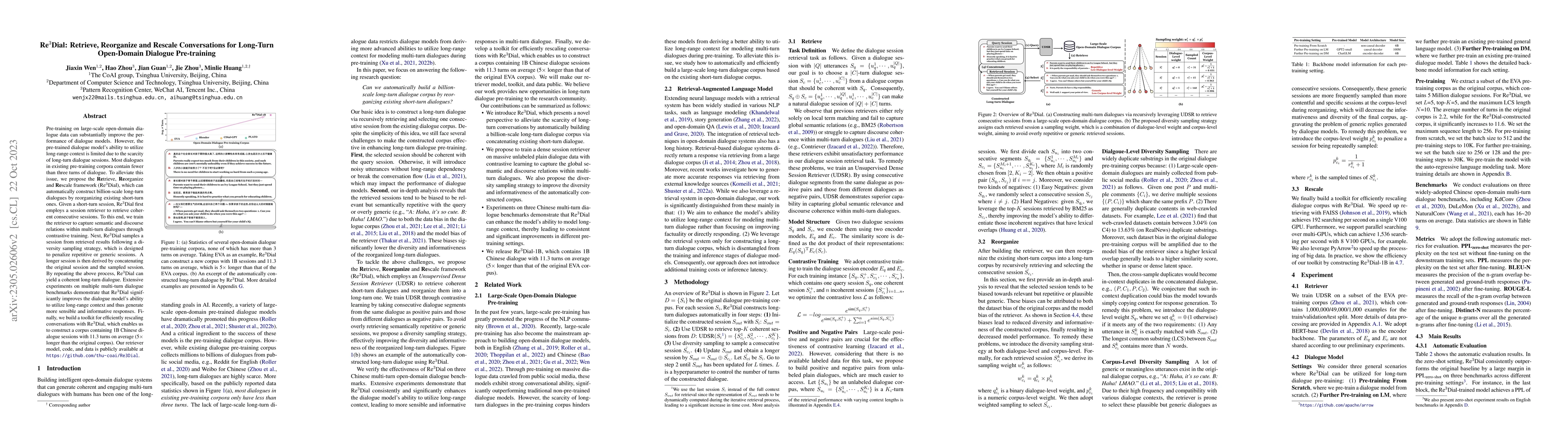 Thumbnail for Re$^3$Dial: Retrieve, Reorganize and Rescale Dialogue Corpus for
  Long-Turn Open-Domain Dialogue Pre-training