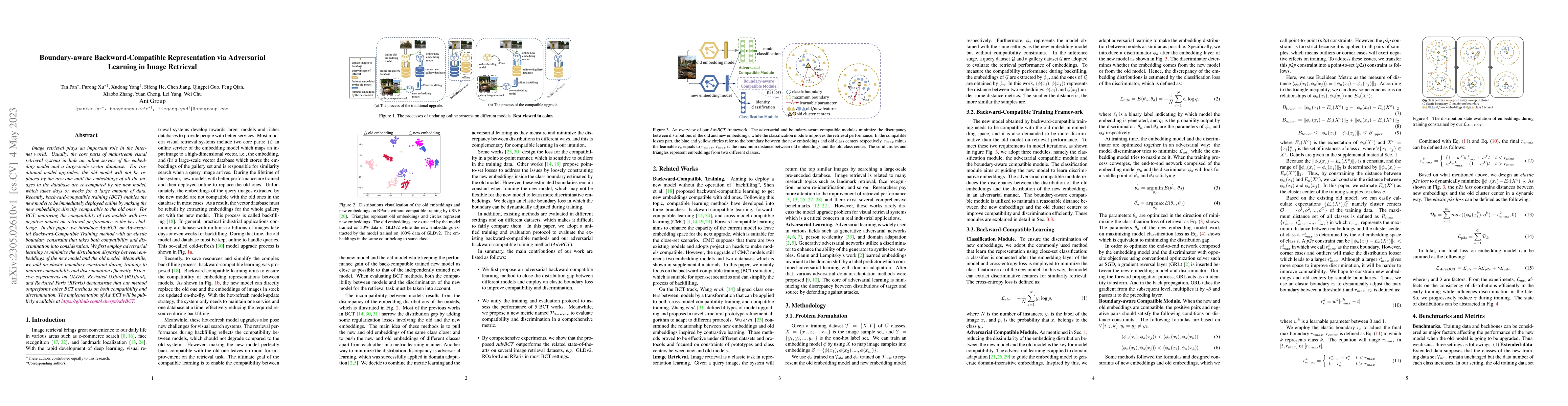 Thumbnail for Boundary-aware Backward-Compatible Representation via Adversarial
  Learning in Image Retrieval