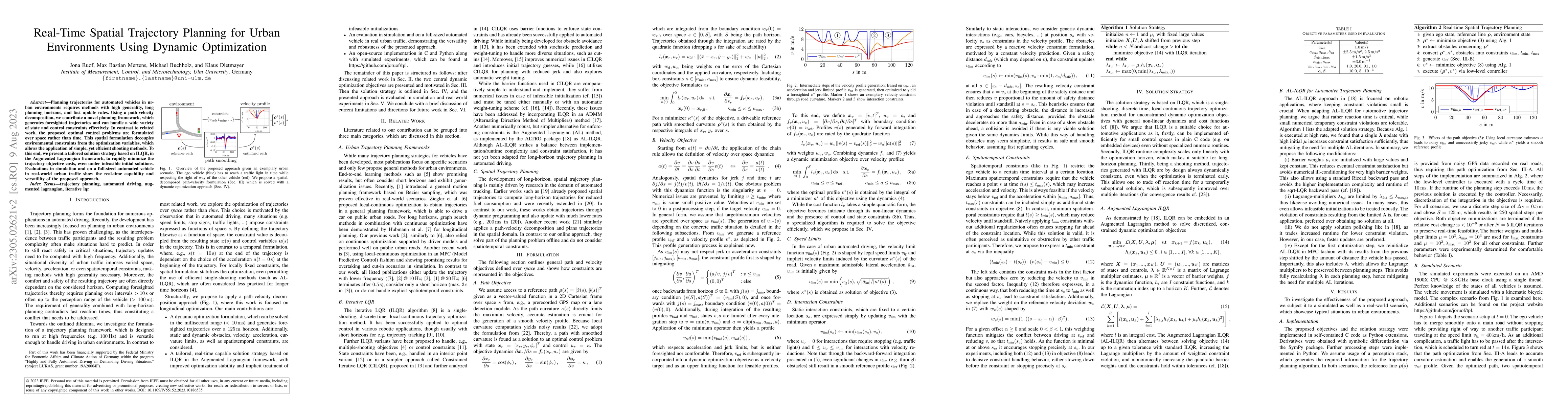 Thumbnail for Real-Time Spatial Trajectory Planning for Urban Environments Using
  Dynamic Optimization