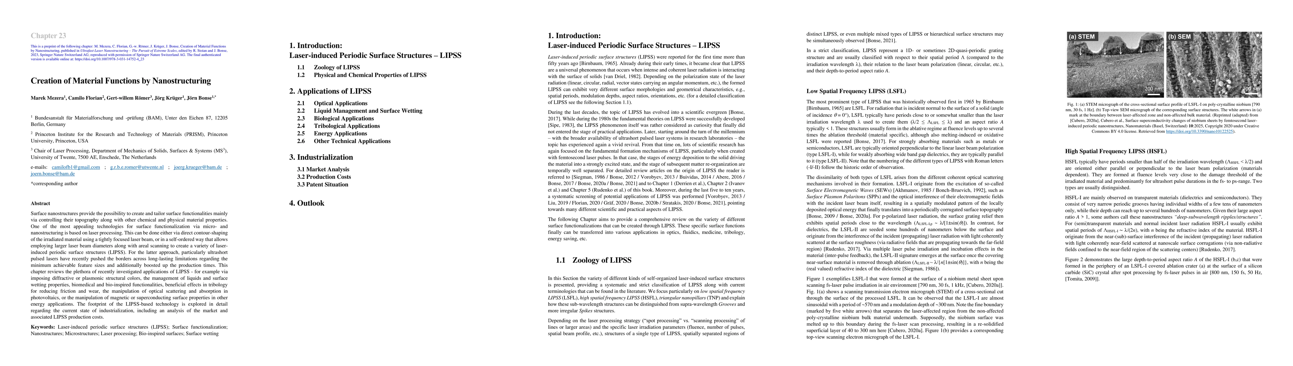 Thumbnail for Creation of Material Functions by Nanostructuring
