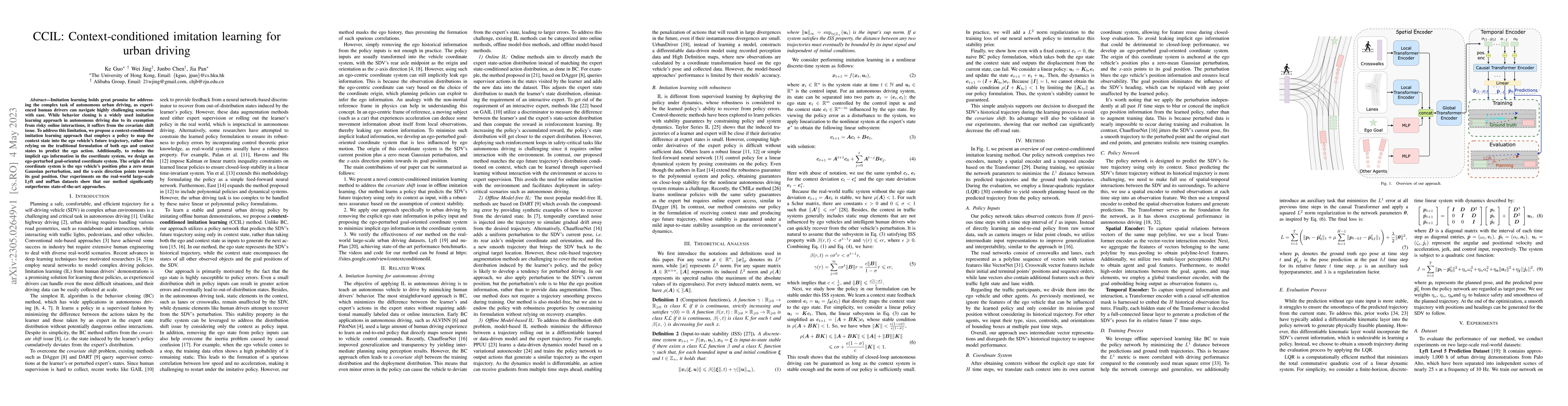 Thumbnail for CCIL: Context-conditioned imitation learning for urban driving
