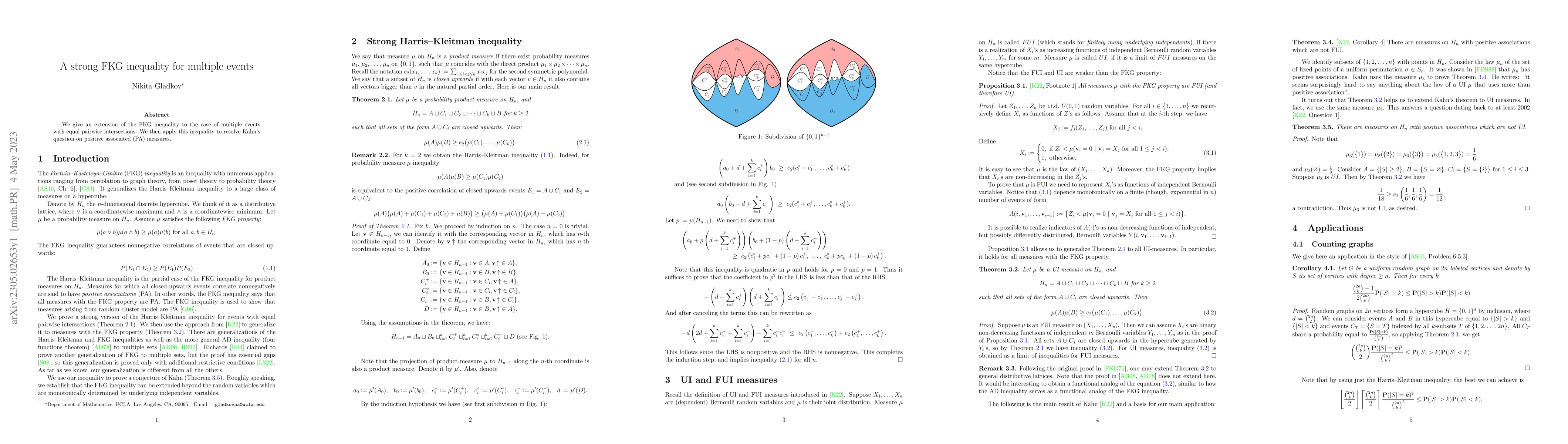 Thumbnail for A strong FKG inequality for multiple events